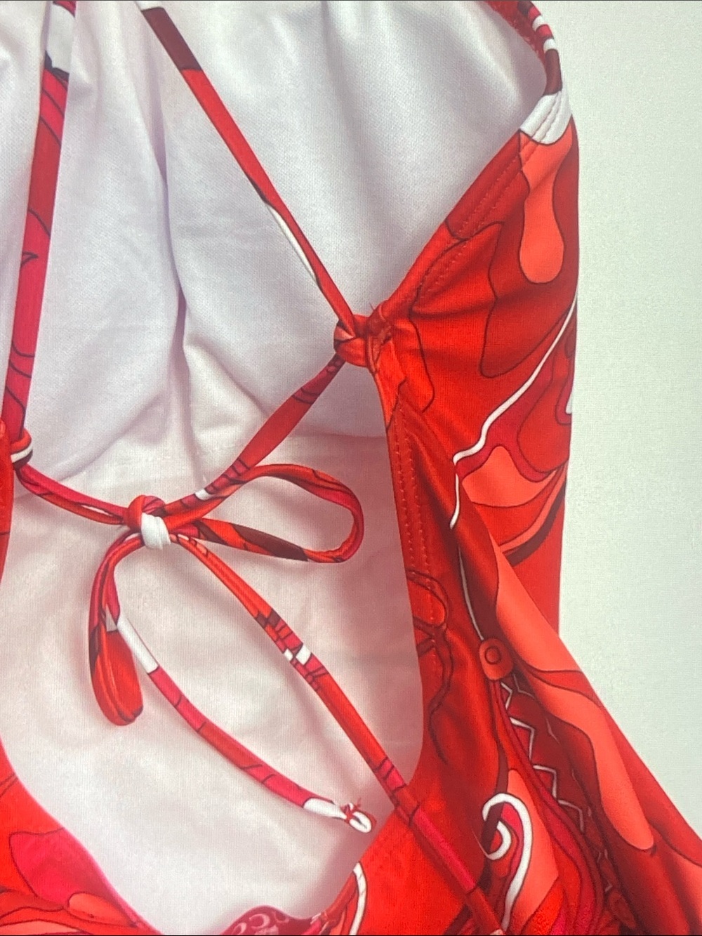 Emilio Pucci Red and Pink One-Piece Swimsuit with Matching Sarong - Picture 4 of 9